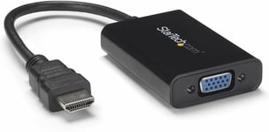 Câble adaptateur HDMI vers VGA avec audio - Convertisseur vidéo HDMI vers HD15 - Mâle / Femelle - 1920x1080 - Noir (HD2VGAA2).[V852]