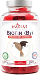 Biotin 150 Natural Strawberry Gummies 5000Mcg - Large Pack - One Daily - High Do