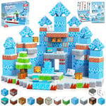 Goody King Blocs de Construction magnétiques avec 100pcs Cubes magnétiques Construire ta Glace et Le Monde de Neige Frozen Jouets à partir de 4 Ans garçon et Magnetic Building Blocks