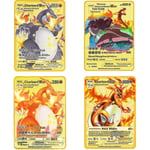 Charizard Vmax Metallkort - 4 st Ultra Rare Cards Metallkort V-kort/vmax/ex/dx Samlarkort - Presenten till samlare