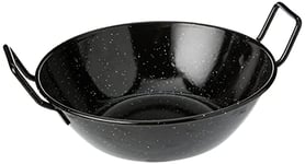 Garcima - 5020006 – Double Poêle - Profonde avec anses - Emaillé - Noir - Taille: 24 cm