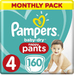 Pampers Size 4 Baby-Dry Nappy Pants 4 (160 Count)