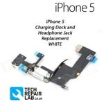 NEW Replacement iPhone 5 Charging Dock/Port + Headphone Jack - WHITE