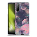 Head Case Designs Purple Haze Glitter Pastel Planets Print Soft Gel Case and Matching Wallpaper Compatible With Sony Xperia 10 II