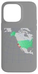 Coque pour iPhone 14 Pro Max Carte des États-Unis et de l'Amérique du Nord. Rouge surligné Californie