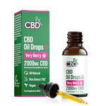 CBDfx 2000mg CBD Oil, High Strength CBD Oil, Very Berry Flavoured CBD Oil Drops, Vegan, Natural, Non-GMO, Blended with MCT Oil, No THC, 30ml (40 Days)