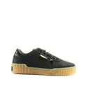 Puma Cali Black Nubuck Leather Womens Lace Up Trainers 369161 03 - Size UK 3.5