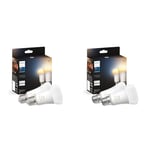 Philips Hue New White Ambiance Smart Light Bulb 2 Pack 75W - 1100 Lumen [E27 Edison Screw] & White Ambiance Smart Bulb Twin Pack LED [B22 Bayonet Cap] - 1100 Lumens (75W Equivalent)