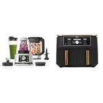 Ninja Foodi Power Nutri Blender 3-en-1, mélange les bols de smoothie boissons glacées, 1200W, CB350EU + Ninja Foodi MAX Dual Zone Air Fryer, 2 Tiroirs, 9,5L, 6-en-1, Exclusivité Amazon AF400EUCP