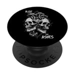 Crâne Morille Mushrooms Rise From The Ashes Mycologist Goth PopSockets PopGrip Interchangeable