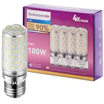 Ankerzende Ampoule LED E27 Blanc Froid 6000K, Ampoules LED Intérieur E27 12W Équivalent 100W 1450LM, Gros Culot à Vis E27 Maïs Lampe à Économie d'Énergie, Non Dimmable, Lot de 4