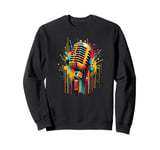 Dripping Paint Microphone Mic Singer Podcast Host Podcaster Sweatshirt