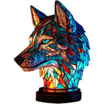 Djur bordslampa, Djur bordslampa serie Drake/havssköldpadda/lejon/delfin/varg, färgad harts Djurlampa-Xin wolf