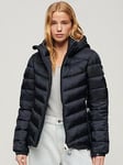 Superdry Hooded Fuji Padded Jacket - Navy, Navy, Size 12, Women