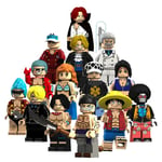 Blocs De Construction One Piece 14pcs Luffy Ace White Beard Nami Frank Brook Sabo Fighting Block Toys