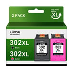 LIFOR 302XL Ink Cartridges 302 Ink Cartridges Combo Pack Remanufactured for HP 302 XL Black and Colour Ink for HP Envy 4520 4527 4524 4523 OfficeJet 3835 3830 3831 4650 5230 DeskJet 3630 1110 2130