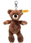 Steiff 'Fynn' Teddy Bear Keyring - chocolate brown soft toy keychain - 112584