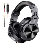 OneOdio A71M Black Speaker 40mm Neodymium Foldable Headset P2 or P10 Connection With Microphone, Detachable Cable