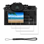 Screen Protector for Fujifilm X-T4 X100V Fuji XT4 X-100V + Hand Lanyard [3+1 Pack] ，iDaPro Tempered Glass Easy Installation