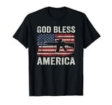 God Bless America - Patriotic 4th July Pro Gun USA AR15 Flag T-Shirt