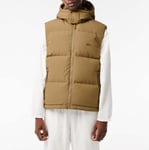 Lacoste Mens Water-Repellent Puffed Vest in Brown material_polyester - Size Small