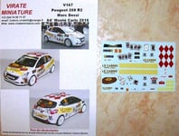 V167 PEUGEOT 208 R2 64° RALLYE MONTE CARLO 2016 MARC DESSI DECALS VIRATE AU 1/43