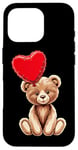 Coque pour iPhone 16 Pro Ours en peluche coeur amour joyeux Saint-Valentin