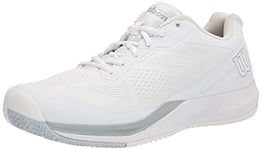 Wilson Chaussures de Tennis pour homme, RUSH PRO 3.5, Blanc/Blanc/Bleu clair, 46, Pour tout type de courts, tous les types de Joueurs, WRS327130E110