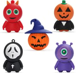 Clé USB 5 * 16Go Silicone Mignon Halloween Stockage Externe pour Ordinateur Portable PC Idéal Cadeau(Q822)