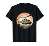 UH-1 Huey Retro Helicopter Vintage Sunset Vietnam Chopper T-Shirt