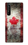 Canada Maple Leaf Flag Texture Case Cover For Sony Xperia 1 III