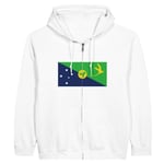 Christmas Island Flag Hoodie i Vit med dragkedja Vit S