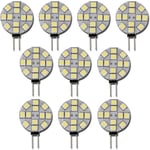 10x G4 LED-lampa DC 12V Ej dimbar Vit 6000K Ljuslampa