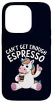 Coque pour iPhone 14 Pro Can't Get Enough Espresso Funny Unicorn Coffee Lover Humour