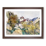 House Of Dr. Gachet By Paul Cezanne Classic Painting Framed Wall Art Print, Ready to Hang Picture for Living Room Bedroom Home Office Décor, Walnut A2 (64 x 46 cm)