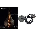 William & Watson King Size Smart Bulb (E27) with Black Pendant Ceiling Light