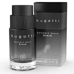 bugatti Dynamic Move Black Parfum pour homme 100 ml I Eau de toilette orientale I Combinaison sensuelle et forte de bois de cachemire, de musc et de litchi I Fruité, frais & boisé et chaud