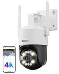 ZOSI 4K Caméra de Surveillance Extérieure sans Fil WiFi 6 PT à 360°, Suivi Automatique avec Détection de Personne/Véhicule/Animal, Audio Bidirectionnel, Vision Nocturne Couleur, C296