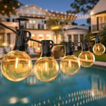 100ft Utomhus G40 LED Globe String Lights Dimbara Vattentäta Shatterproof String Lights med 52 Glödlampor Pluggbara Hängande Utomhusljus för Patio Ho