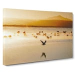 Birds On The Beach Modern Art Canvas Wall Art Print Ready to Hang, Framed Picture for Living Room Bedroom Home Office Décor, 30x20 Inch (76x50 cm)