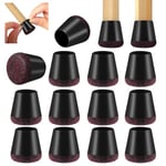 Vinabo Patins pour Chaises, Protection Pied de Chaise en Silicone, 16 Pcs Protege Pied de Chaise avec Tampon Feutré, Capuchons Antidérapants pour Sols en Bois, Réduire Bruit et Rayures (14 mm-20 mm)