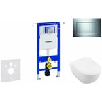 Duofix - Ensemble bâti-support, cuvette de toilette et siège Subway 2.0, DirectFlush, SoftClose, CeramicPlus et plaque Sigma30, chrome
