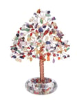 Jovivi Arbre de Vie Pierre Naturelle DIY Bijoux Fengshui Tree avec Base en Céramique, Fils de Cuivre, Décoration Porte Bonheur pour Chambre Bureau Table Cadeau Maitresse d'école