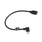System-S Câble Mini USB Angle de 90 ° coudé vers la Droite vers fiche Femelle Mini USB + câble de Chargement et de données 27 cm