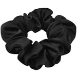 Lenoites Mulberry Silk Scrunchie Black