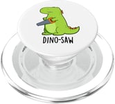 Dino-saw Jeu de mots drôle dinosaure PopSockets PopGrip pour MagSafe