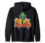 Sus Gaming Meme Funny Gamer Game Design Zip Hoodie