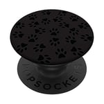 Dog or Cat Paw Print Phone Popper Pop Out Back Knobs Black PopSockets Swappable PopGrip