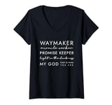 WAYMAKER PROMISE KEEPER MIRACLE WORKER CHRISTIAN V-Neck T-Shirt