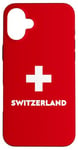 Coque pour iPhone 16 Plus Switzerland Flag Suisse Swiss Schweiz White Red